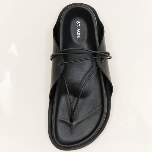 St. Agni Black Lace-Up Minimalist Gladiator Sandals in Size 42 - Picture 5 of 9